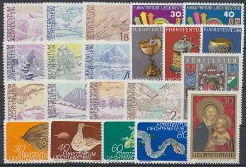 Liechtenstein, MiNr. 579-599, Jahrgang 1973, postfrisch - 692794