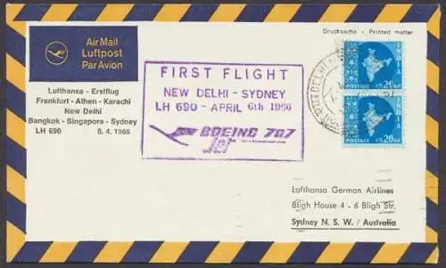 Lufthansa - Erstflug, New Delhi - Sydney - 500668