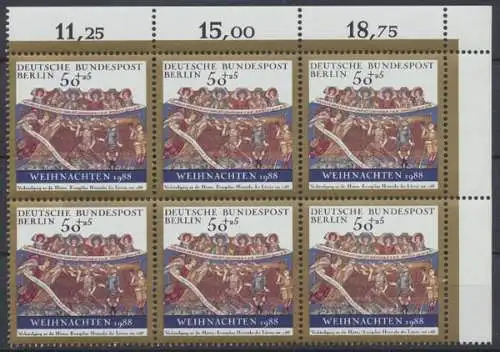 Berlin, Michel Nr. 829, 6er Bogenteil, postfrisch - 74368