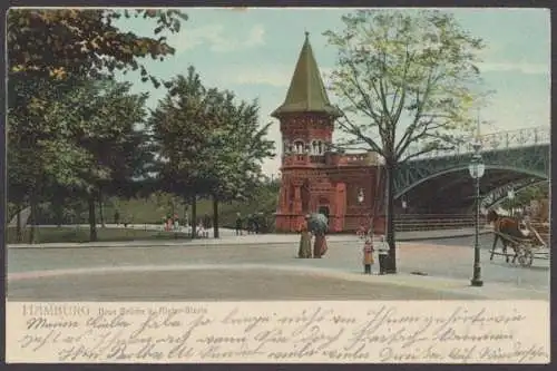 Hamburg, Neue Brücke bei Alster-Glacis - 410408