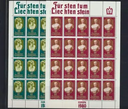 Liechtenstein, MiNr. 741-742, Bogen, postfrisch - 690214