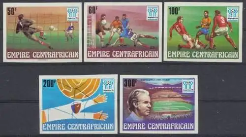 Zentralafrikanische Republik, Fußball, MiNr. 513-517 B, postfrisch - 601043