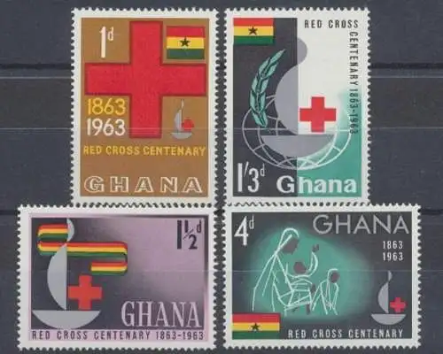 Ghana, MiNr. 145-148 A, Rotes Kreuz, postfrisch - 601790