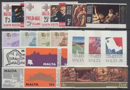 Malta, MiNr. 505-523, Jahrgang 1975, postfrisch - 603408