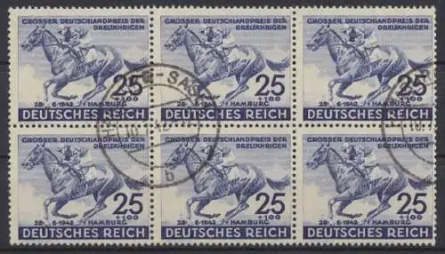 Deutsches Reich, Michel Nr. 814 6er Bogenteil, gestempelt - 604193