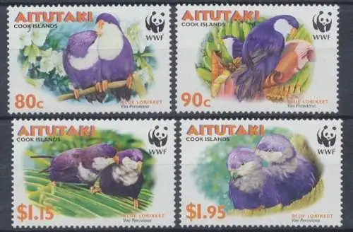 Aitutaki, Vögel, MiNr. 772-775, postfrisch - 604563