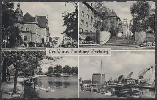 Hamburg-Harburg, Rathaus, Rosentreppe, Stadtpark, Hafen - 412533