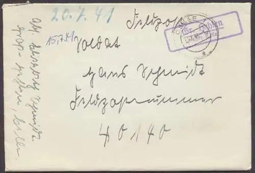 Gr. Hehlen über Celle, Landpoststempel auf Feldpostbrief, 1941 - 500387