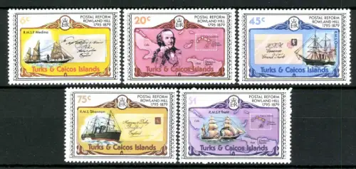Turks- und Caicos-Inseln, Schiffe, MiNr. 436-440 A, postfrisch - 691414