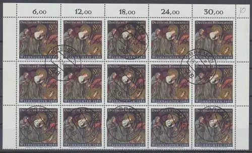 Deutschland (BRD), MiNr. 1303, 15erBogenteil, Oberrand, gestempelt - 607757