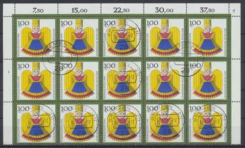 Deutschland (BRD), MiNr. 1487, 15er Bogenteil, gestempelt - 607733