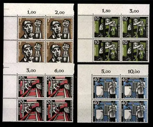 Deutschland (BRD), MiNr. 270-273, VB, Eckränder links oben, postfrisch - 608784