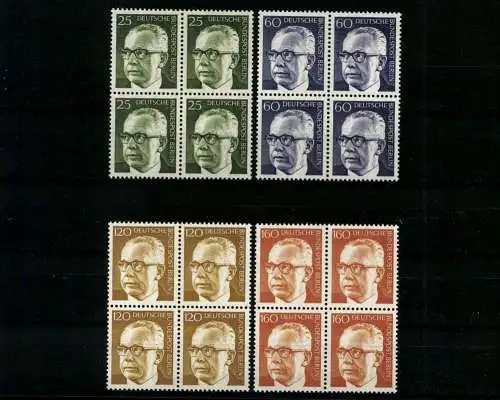 Berlin, MiNr. 393-396, Viererblöcke, postfrisch - 609875