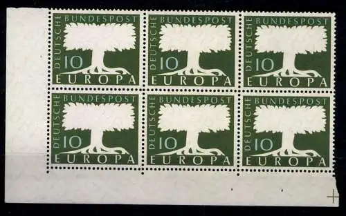 Deutschland (BRD), MiNr. 294, 6er Block, Eckrand links unten, postfrisch - 608788