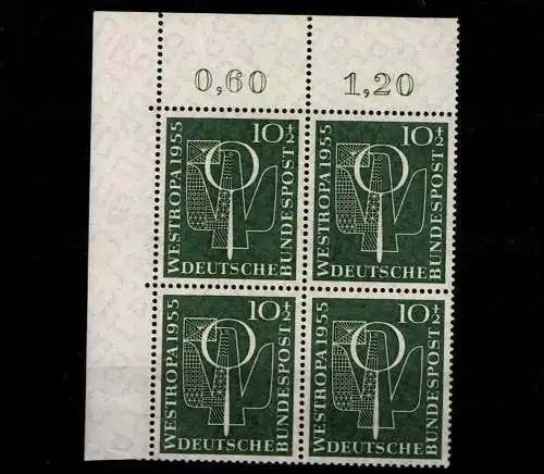 Deutschland (BRD), MiNr. 217, VB, Eckrand links oben, postfrisch - 608758