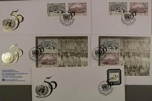 UNO - New York, 5 UNPA-Ersttagsbriefe aus dem Jahr 1995 - 610569