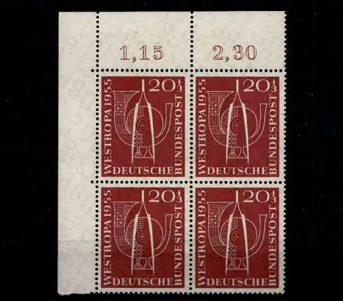 Deutschland (BRD), MiNr. 218, VB, Eckrand links unten, postfrisch - 608762