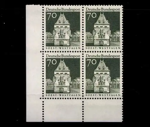 Deutschland (BRD), MiNr. 497 Viererblock, Ecke li. u., postfrisch - 609028