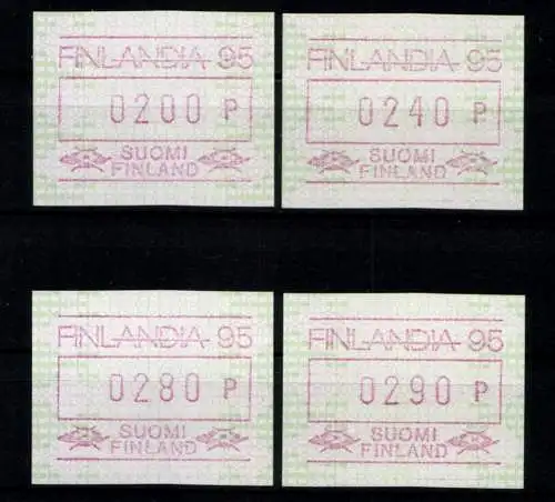 Finnland, Automaten, MiNr. 21, 4 Werte, postfrisch - 610960