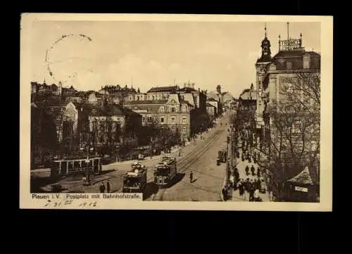 Plauen im Vogtland, Postplatz mit Bahnhofstraße - 414160