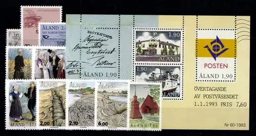 Aland, MiNr. 65-78, Jahrgang 1993, postfrisch - 610809