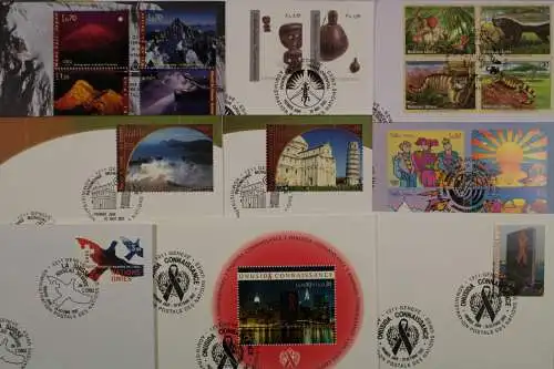UNO - Genf, 9 UNPA-Ersttagsbriefe aus dem Jahr 2002 - 610581