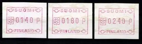 Finnland, Automaten, MiNr. 3, 3 Werte, postfrisch - 610948