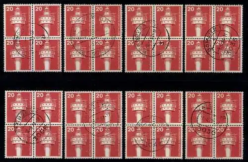 Deutschland (BRD), MiNr. 848, 8 Viererblöcke, gestempelt - 611508