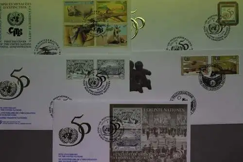 UNO - Wien, 5 UNPA-Ersttagsbriefe aus dem Jahr 1995 - 610550