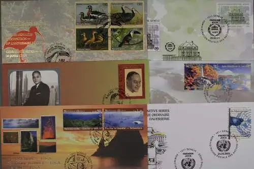 UNO - Genf, 6 UNPA-Ersttagsbriefe aus dem Jahr 2003 - 610582