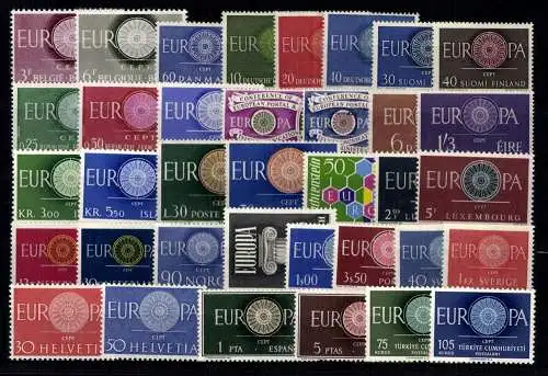 Europa Union (CEPT) Jahrgang 1960, 20 Länder, postfrisch / MNH - 611790