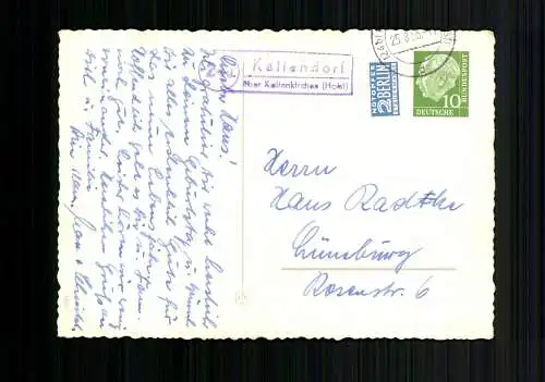 Kallendorf über Kaltenkirchen (Holst), Landpoststempel auf Karte - 510069