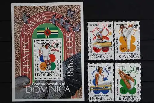 Dominica, MiNr. 1082-1084, Block 127, postfrisch - 614850