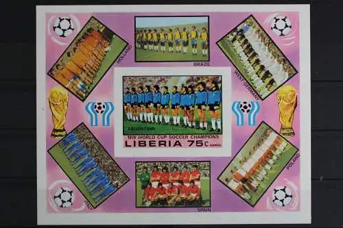 Liberia, Fußball, MiNr. Block 92 B, WM 1978, postfrisch - 617417