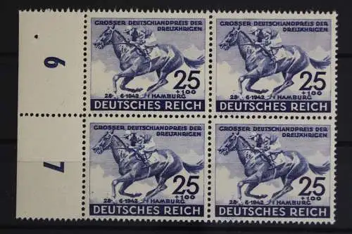 Deutsches Reich, MiNr. 814, 4er Block, li. Rand, postfrisch - 625162