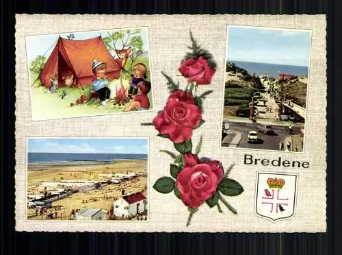 Bredene, 3 Bilder Karte, Rosen, Wappen - 417595