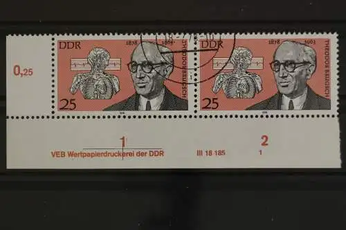 DDR, MiNr. 2340, waag. Paar, Ecke li. unten, DV 1, gestempelt - 629489