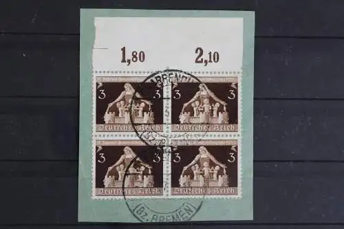 Deutsches Reich, MiNr. 617, 4er Block, Oberrand, Briefstück - 626958