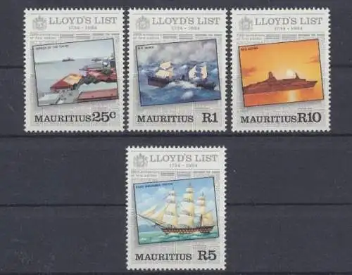 Mauritius, Schiffe, MiNr. 583-586, postfrisch - 693910