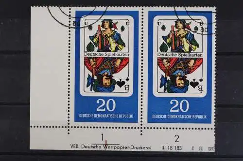 DDR, MiNr. 1300, waag. Paar, Ecke li. unten, DV I / II / III, gestempelt - 629231