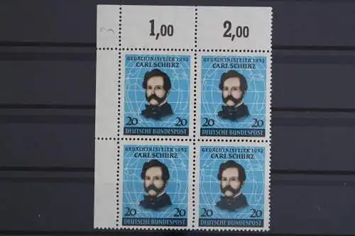 Deutschland, MiNr. 155, Viererbock, Ecke li. oben, postfrisch - 631446