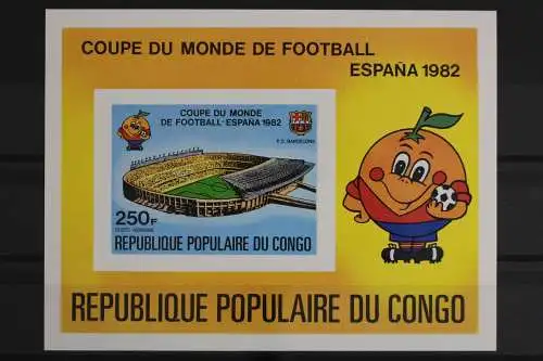 Kongo-Brazzaville, MiNr. Block 23 B, Fußball WM 1982, postfrisch - 631689