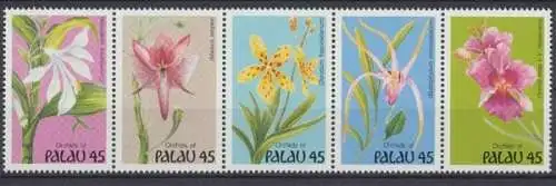 Palau, MiNr. 361-365 ZD, Orchideen, postfrisch - 693969