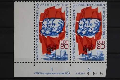 DDR, MiNr. 2146, waag. Paar, Ecke li. unten DV II, postfrisch - 631413