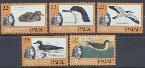 Palau, Vögel, MiNr. 65-69, Audubon, postfrisch - 693966