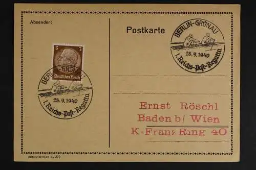 Berlin, SST 1. Reichs-Post-Regatta, 1940 - 511097