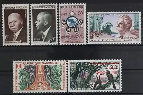 Gabun, MiNr. 151-156, Jahrgang 1959 + 1960, postfrisch - 634965