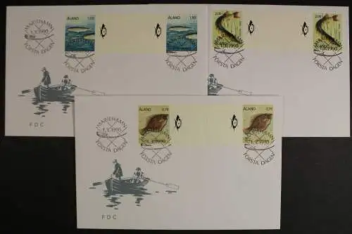 Aland, MiNr. 38-40, Zwischenstegpaare mit Posthorn, FDC - 635854