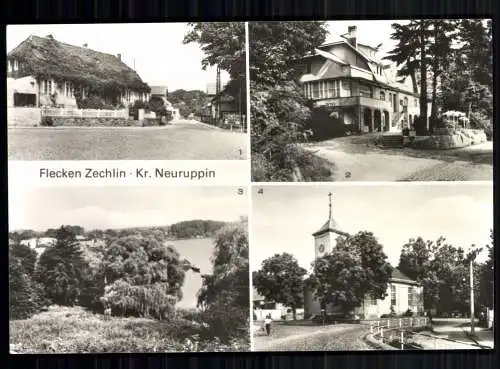 Flecken Zechlin, Teilansicht, Erholungsheim Eisenhöhe, Kirche, See - 419548