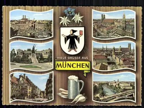 München, Stachus, Bavaria, Hofbräuhaus, Frauenkirche u. Rathaus - 419596